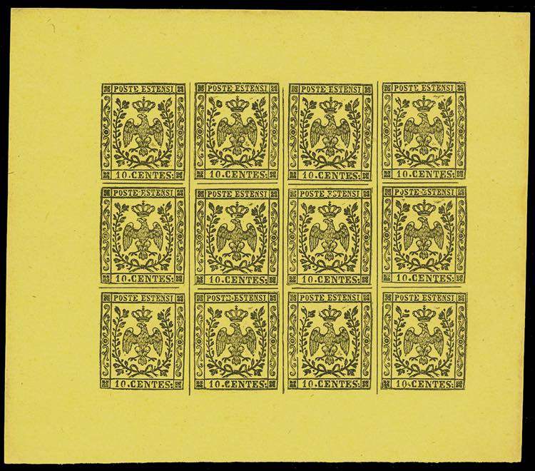 1852 - 10 cent. giallo, carta ... 