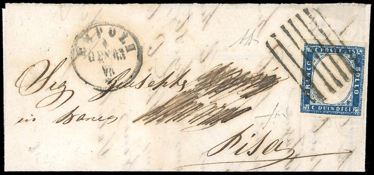 1863 - 15 cent. azzurro tipo ... 