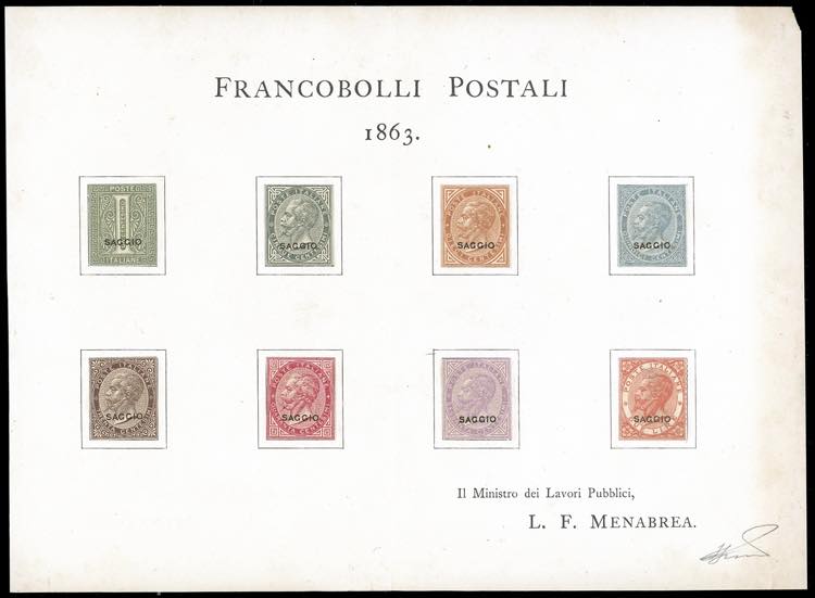 1863 - Foglietto Menabrea, cm. ... 