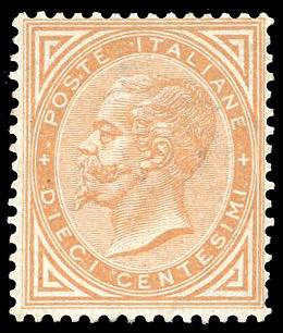 1866 - 10 cent. ocra giallo, De La ... 