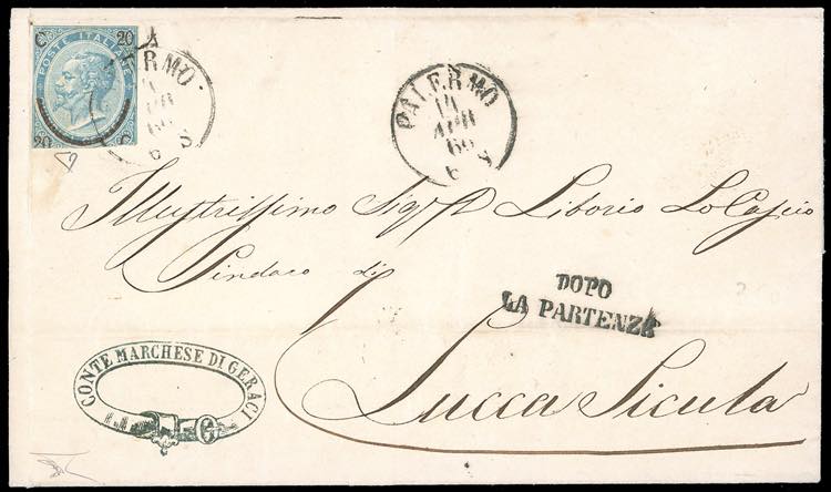 1865 - 20 cent. su 15 cent. Ferro ... 