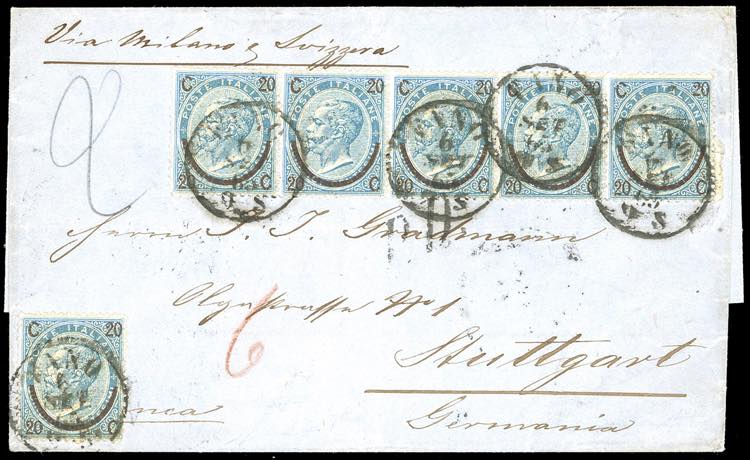 1865 - 20 cent. su 15 cent. Ferro ... 