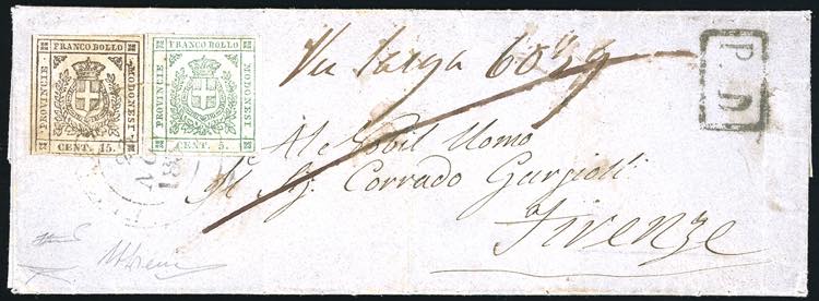 1859 - 15 cent. bruno, 5 cent. ... 