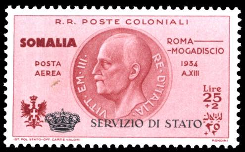 SERVIZIO AEREO 1934 - 25 + 2 lire ... 