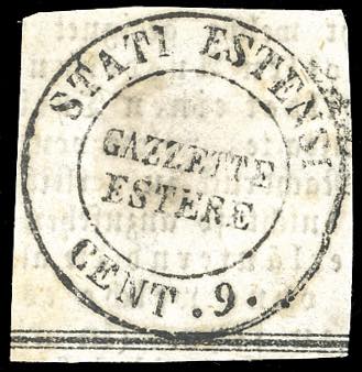 1853 - 9 cent. bollo Gazzette ... 