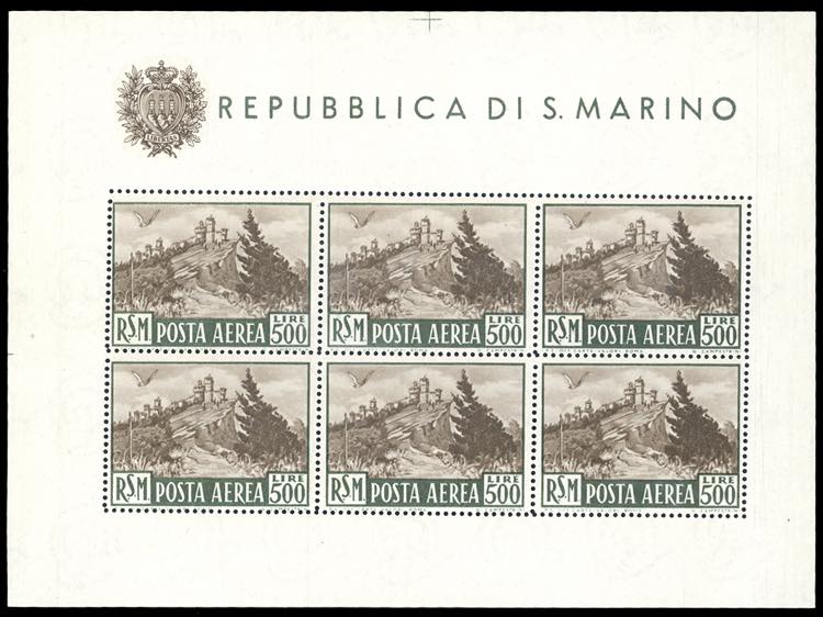 1951 - 500 lire Veduta, foglietto ... 