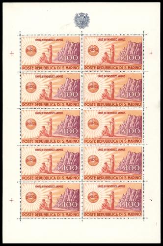 1946 - 100 lire UNRRA, minifoglio ... 