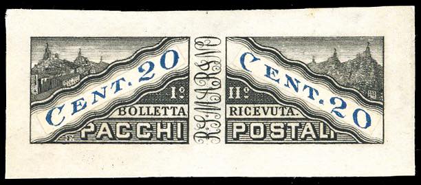 1928 - 20 cent. (3), prova in nero ... 