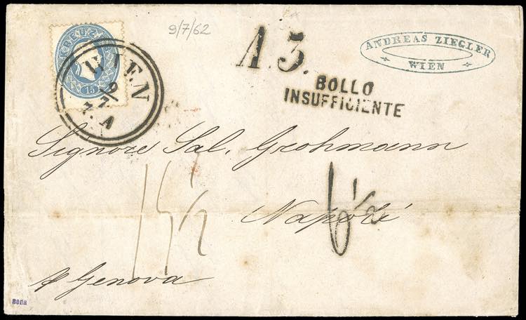 AUSTRIA 1862 - Lettera da Vienna a ... 