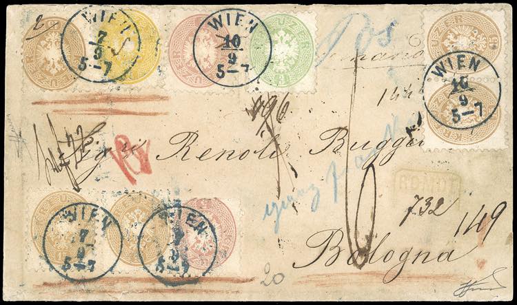 AUSTRIA 1866 - 2 kr. giallo, 3 kr. ... 