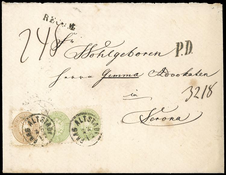AUSTRIA 1866 - 3 kr. verde, due ... 