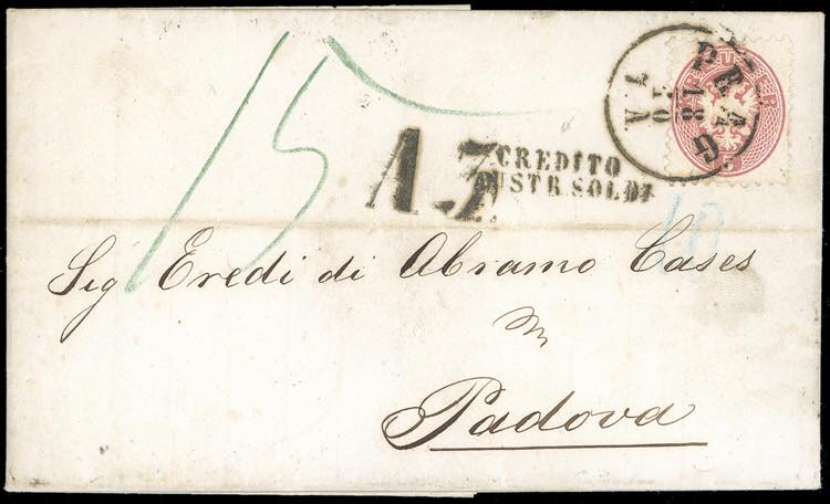 AUSTRIA 1866 - 5 kr. rosa, dent. 9 ... 