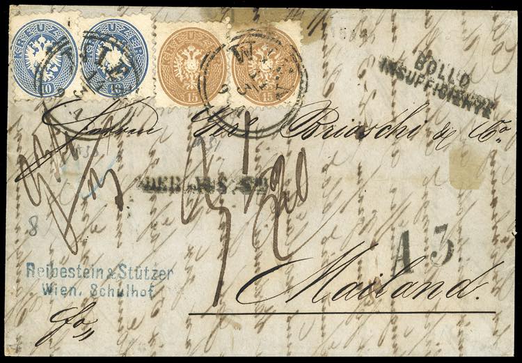 AUSTRIA 1866 - 10 kr. azzurro, 15 ... 