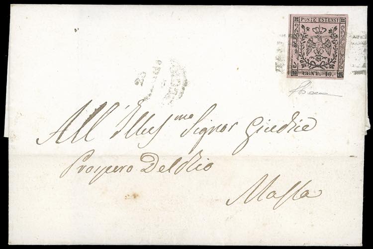 1859 - 10 cent. rosa, punto dopo ... 