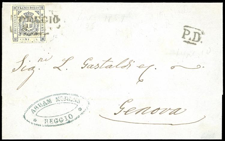 1859 - Lettera da Reggio a Genova ... 