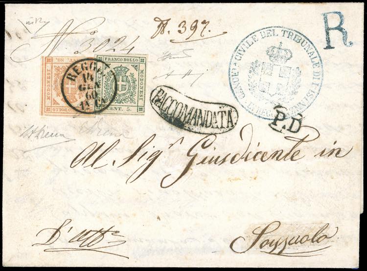 1860 - 80 cent. bistro arancio, 5 ... 