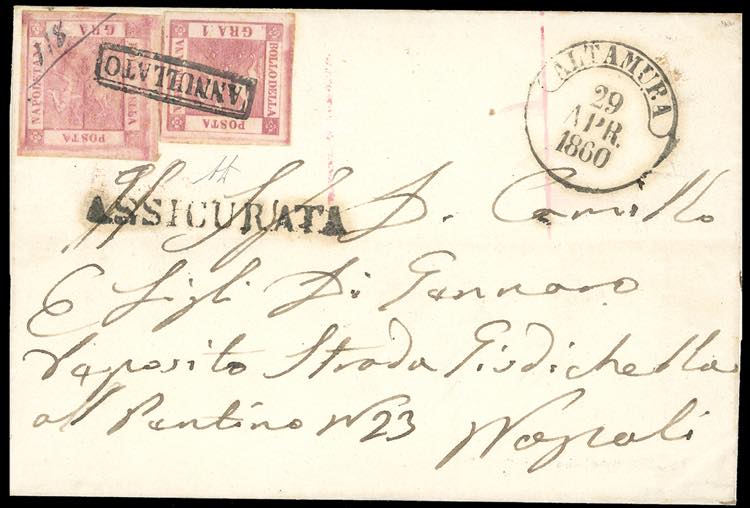 1860 - 1 grano rosa carminio e 5 ... 