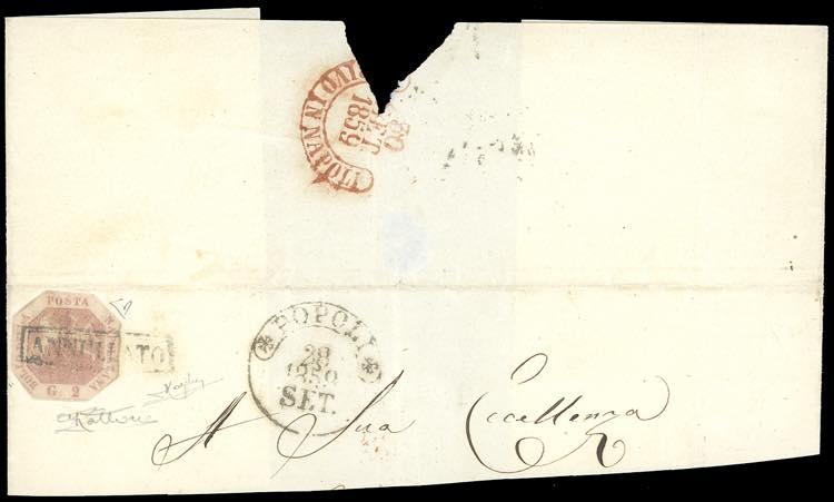 1858 - 2 grana rosa brunastro, I ... 