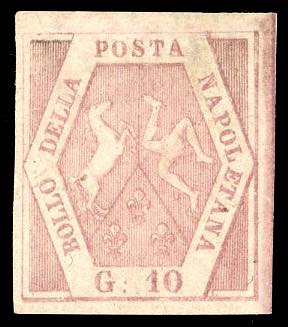 1858 - 10 grana rosa brunastro, I ... 
