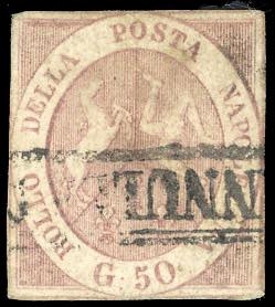 1858 - 50 grana rosa brunastro ... 