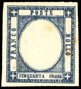 1861 - 50 grana, prova in nero ... 