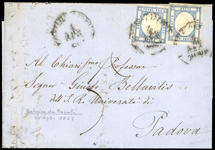 1861 - 2 grana azzurro chiaro ... 