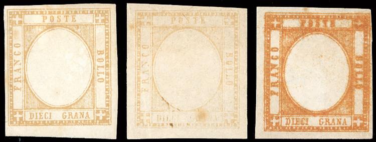 1861 - 10 grana, tre esemplari in ... 