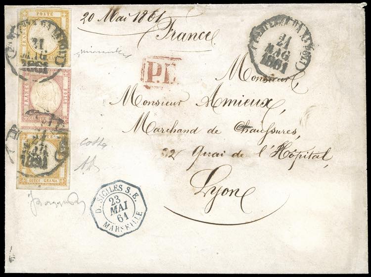 1861 - 20 grana giallo arancio, 10 ... 