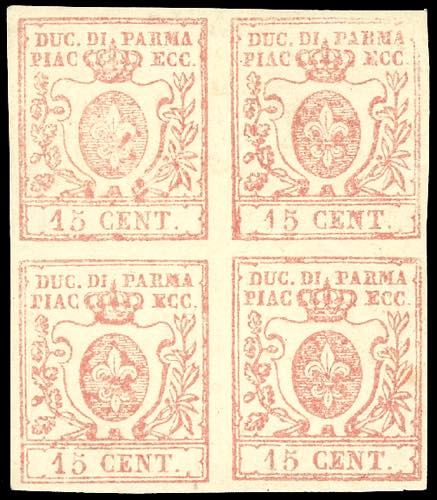 1859 - 15 cent. vermiglio (9), ... 