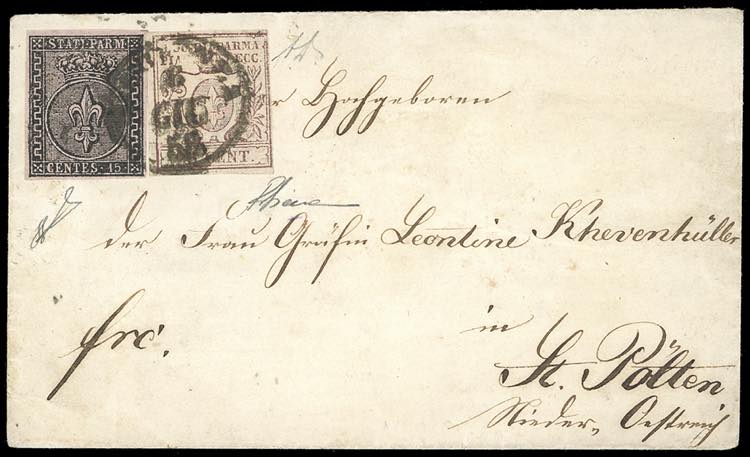 1858 - 15 cent. rosa, I emissione, ... 