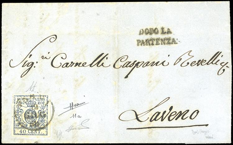 1858 - 40 cent. azzurro, I tipo, ... 
