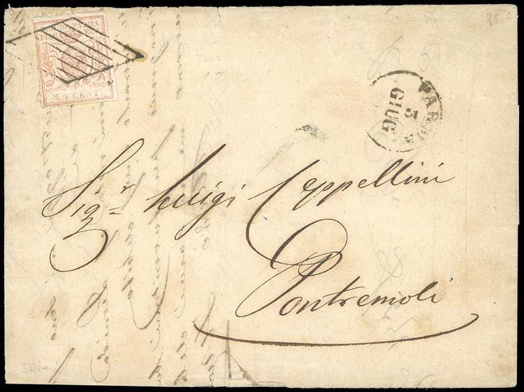 1859 - 15 cent. vermiglio chiaro ... 