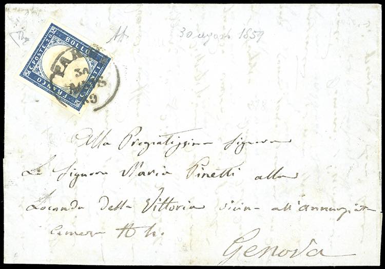 1859 - Lettera da Parma a Genova ... 