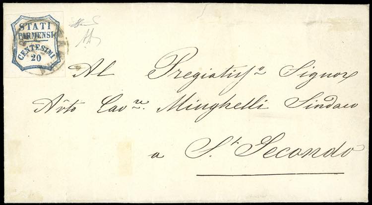 1859 - 20 cent. azzurro (15), ... 