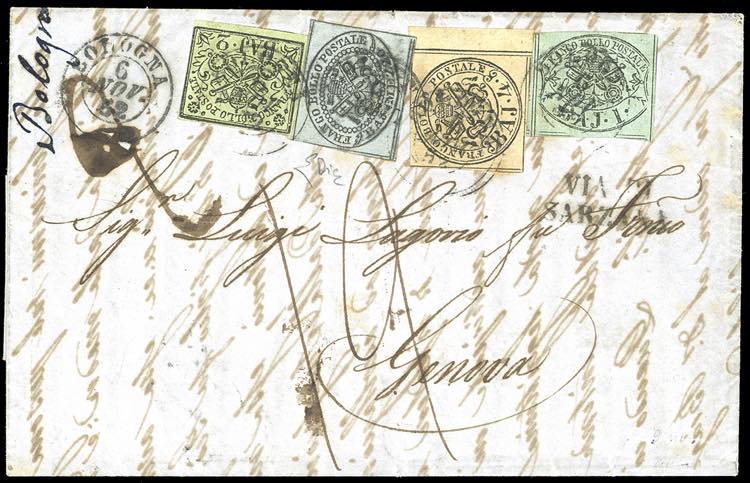 1852 - 1/2 baj grigio azzurro, 1 ... 