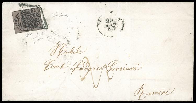 1865 - 1/2 baj violetto (1Aa), ... 