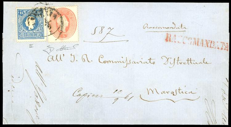 1861 - 15 soldi azzurro, II tipo, ... 