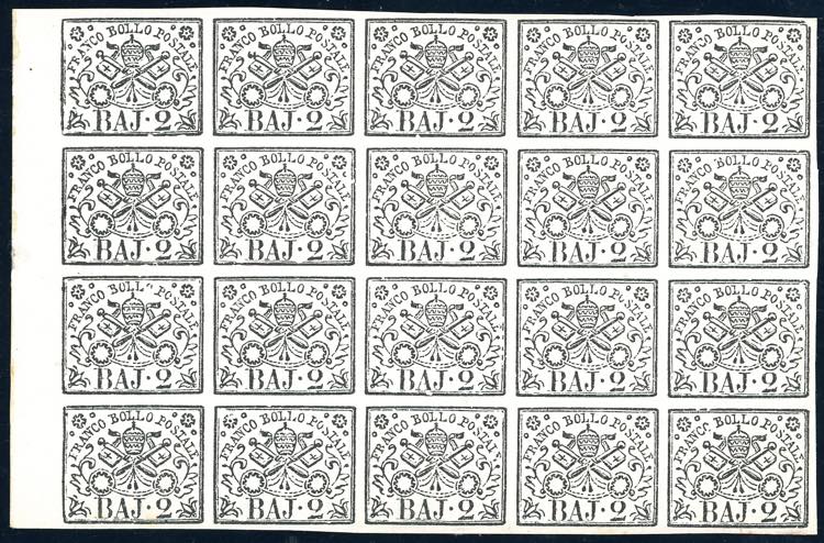 1867 - 2 baj bianco (3A), blocco ... 