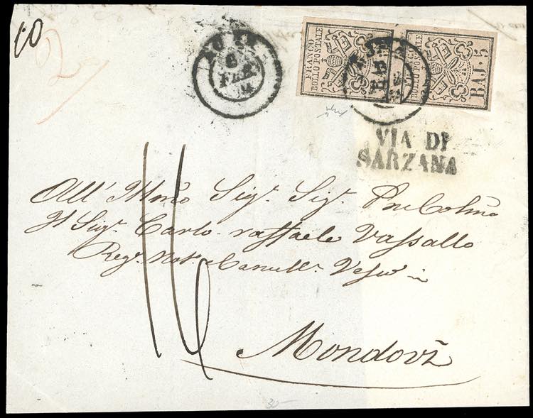 1854 - 5 baj rosa chiaro (6), ... 
