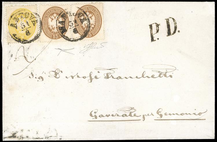 1864 - 2 soldi giallo e 15 soldi ... 