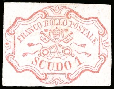 1852 - 1 scudo rosa carminio (11), ... 