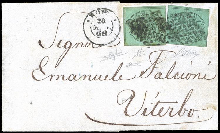 1868 - 5 cent. azzurro verdastro, ... 