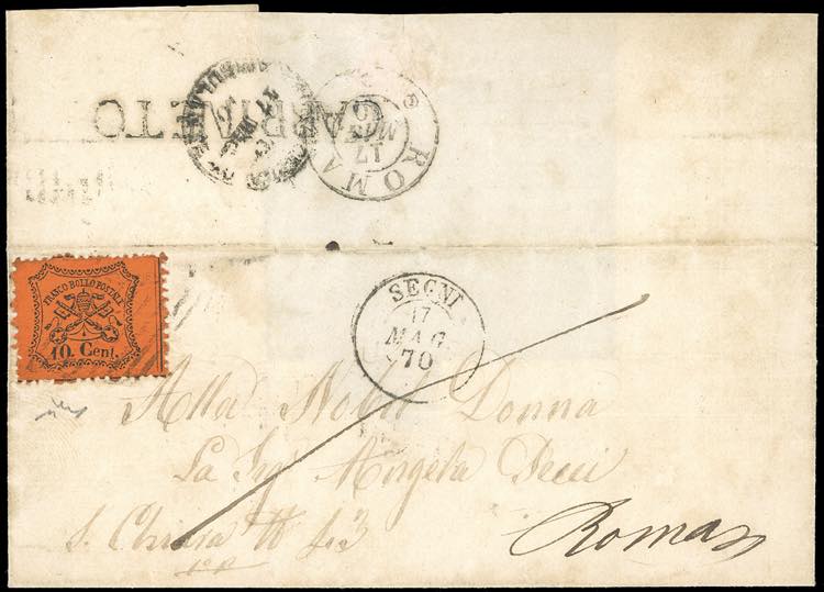 1870 - 10 cent. arancio vermiglio, ... 