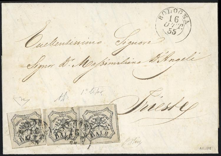 1855 - 8 baj bianco, falso per ... 