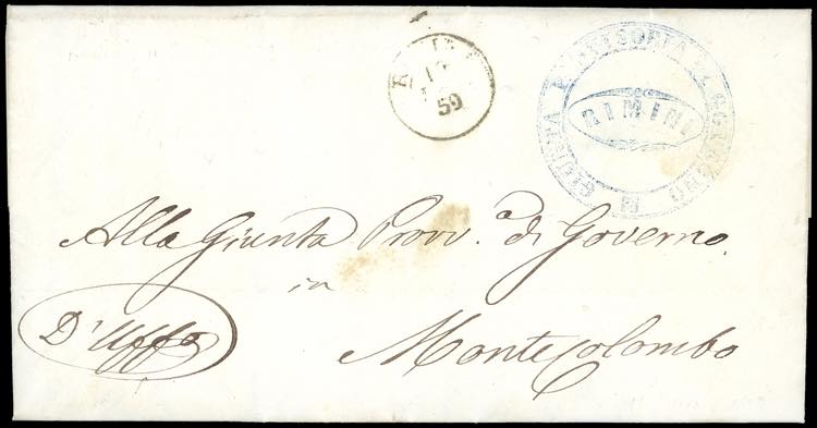 1859 - Lettera in franchigia da ... 
