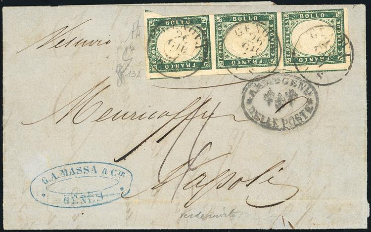 1857 - 5 cent. verde mirto (13A), ... 