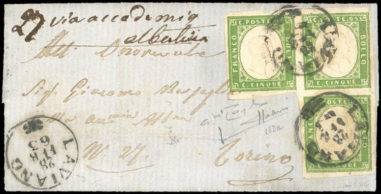 1863 - 5 cent. verde giallastro ... 