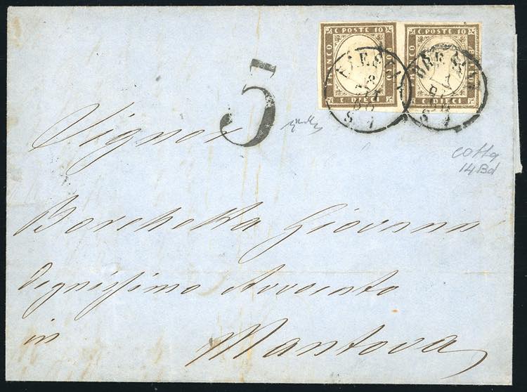 1860 - 10 cent. bruno olivastro ... 
