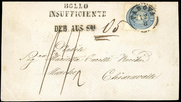 1864 - 10 soldi azzurro, dent. 9 ... 