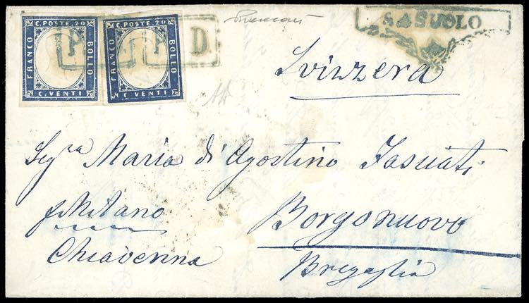 1861 - 20 cent. azzurro scurissimo ... 